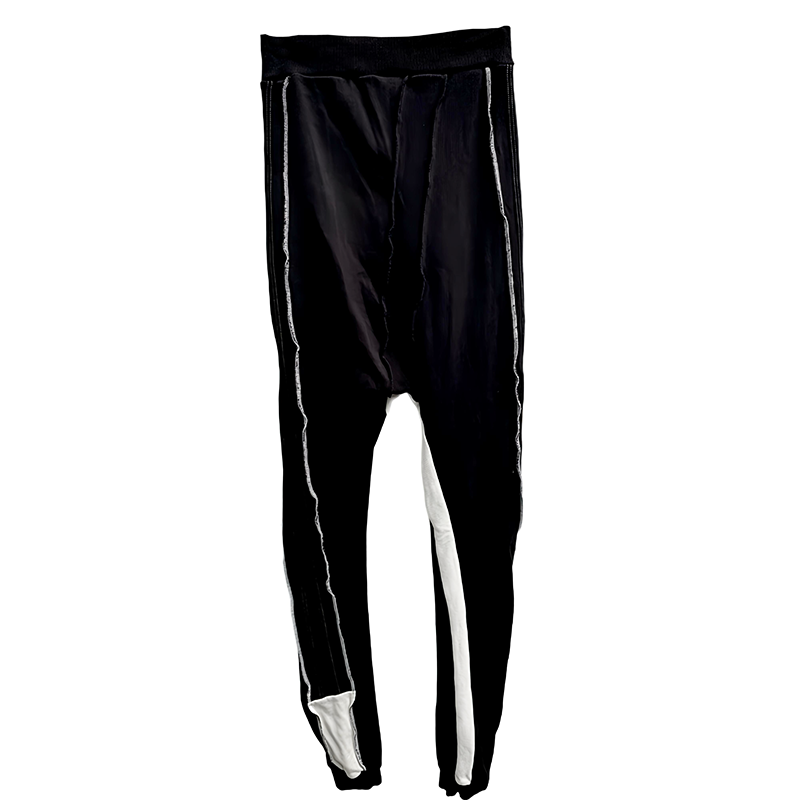 Asymmetric Colorblock Panel Slim Pants WN21979