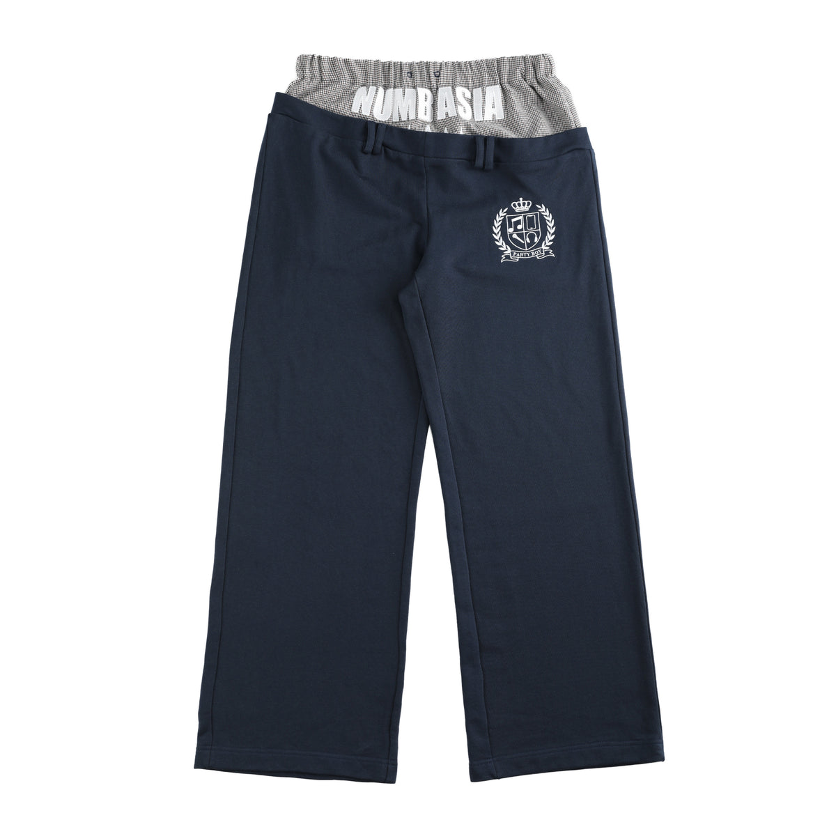 Double Waist Logo Embroidery Wide Leg Pants WN27224