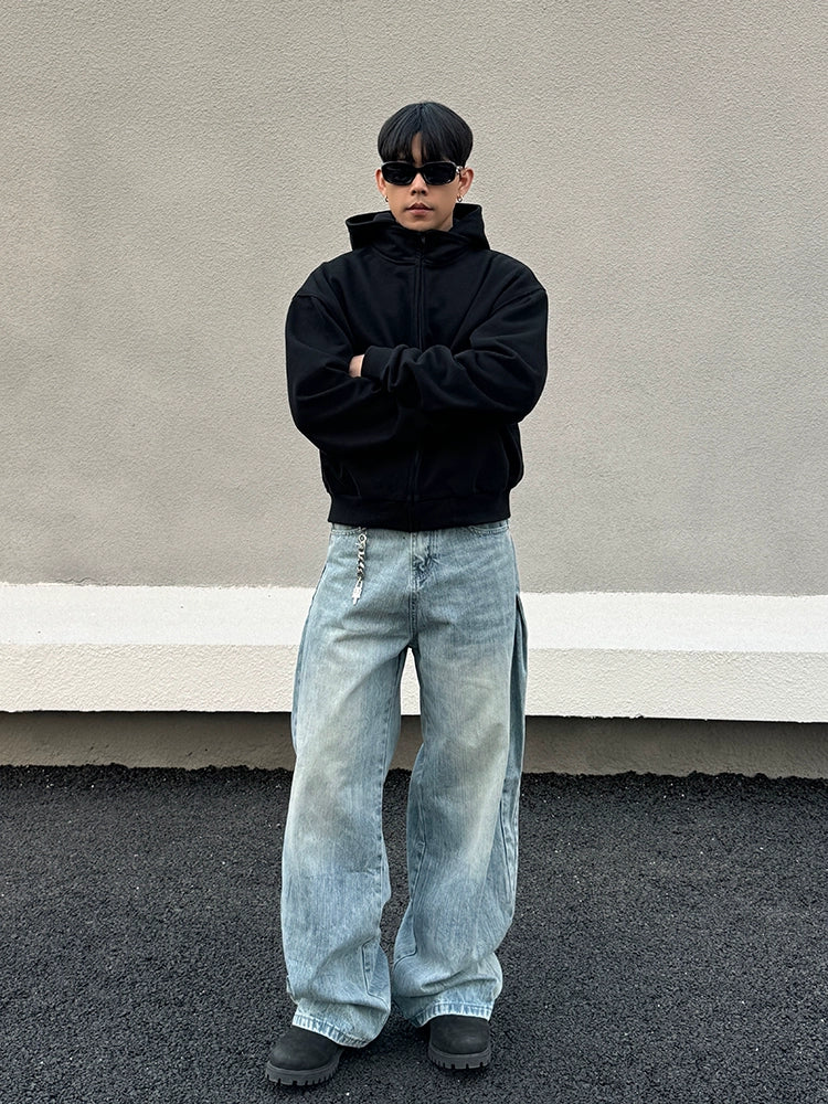 Wrinkle Wide Leg Denim Jeans WN19392