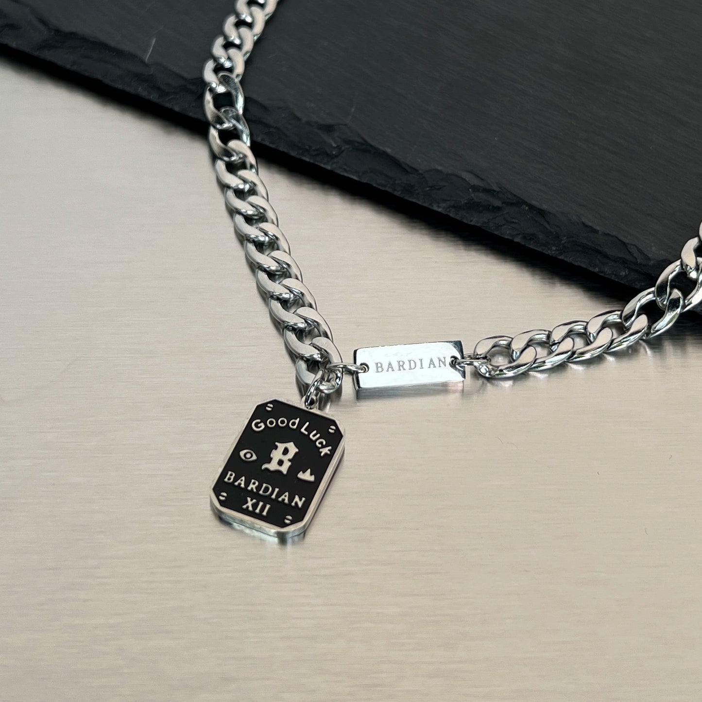 Nameplate Pendant Titanium Steel Necklace WN19263