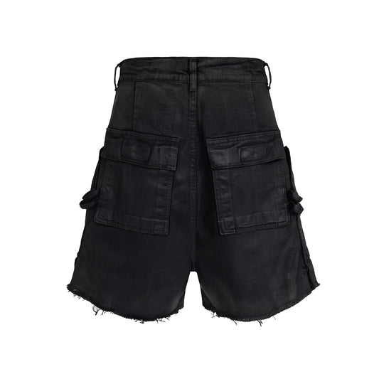 Washed Coating Cargo Pocket Denim Half Pants WN25714