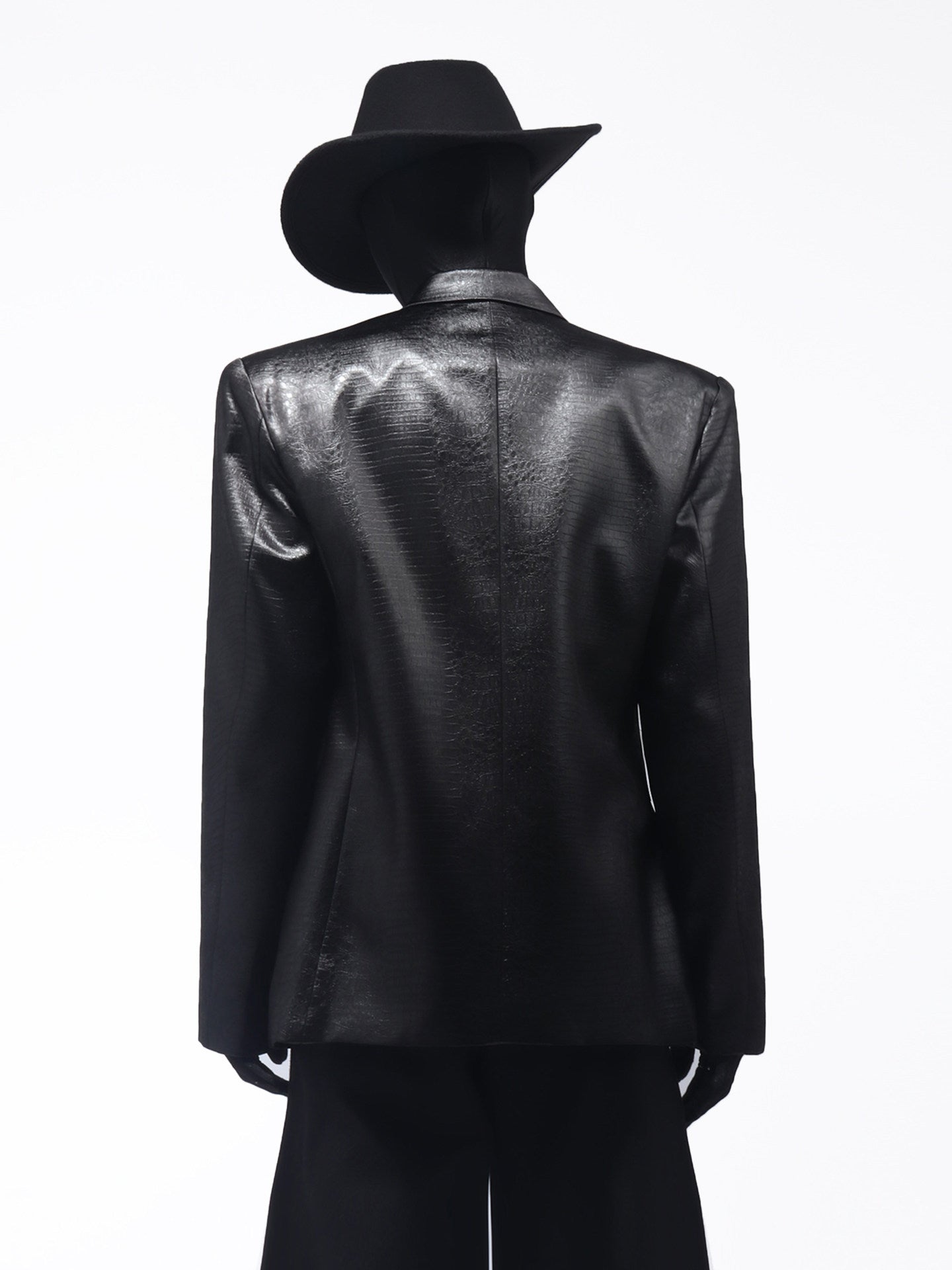 Buckle Decor Shoulder-Pad Tailored Jacket WN23671