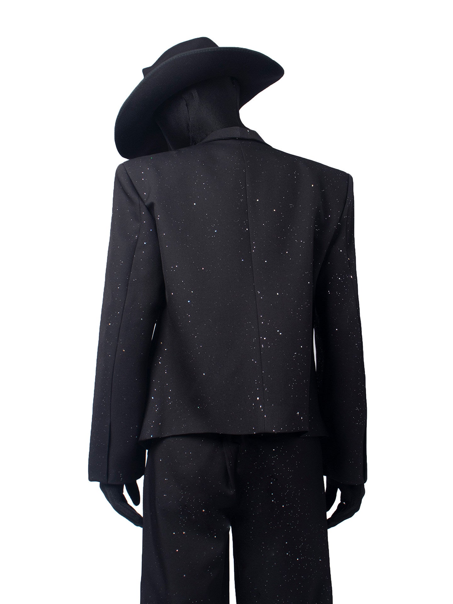 Studs Decor Buckle Short Jacket & Studs Decor Flare Trousers Setup WN23667