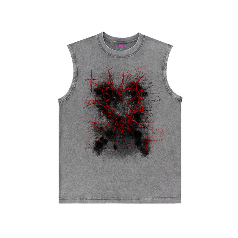Graffiti Print Sleeveless T-Shirt WN16017