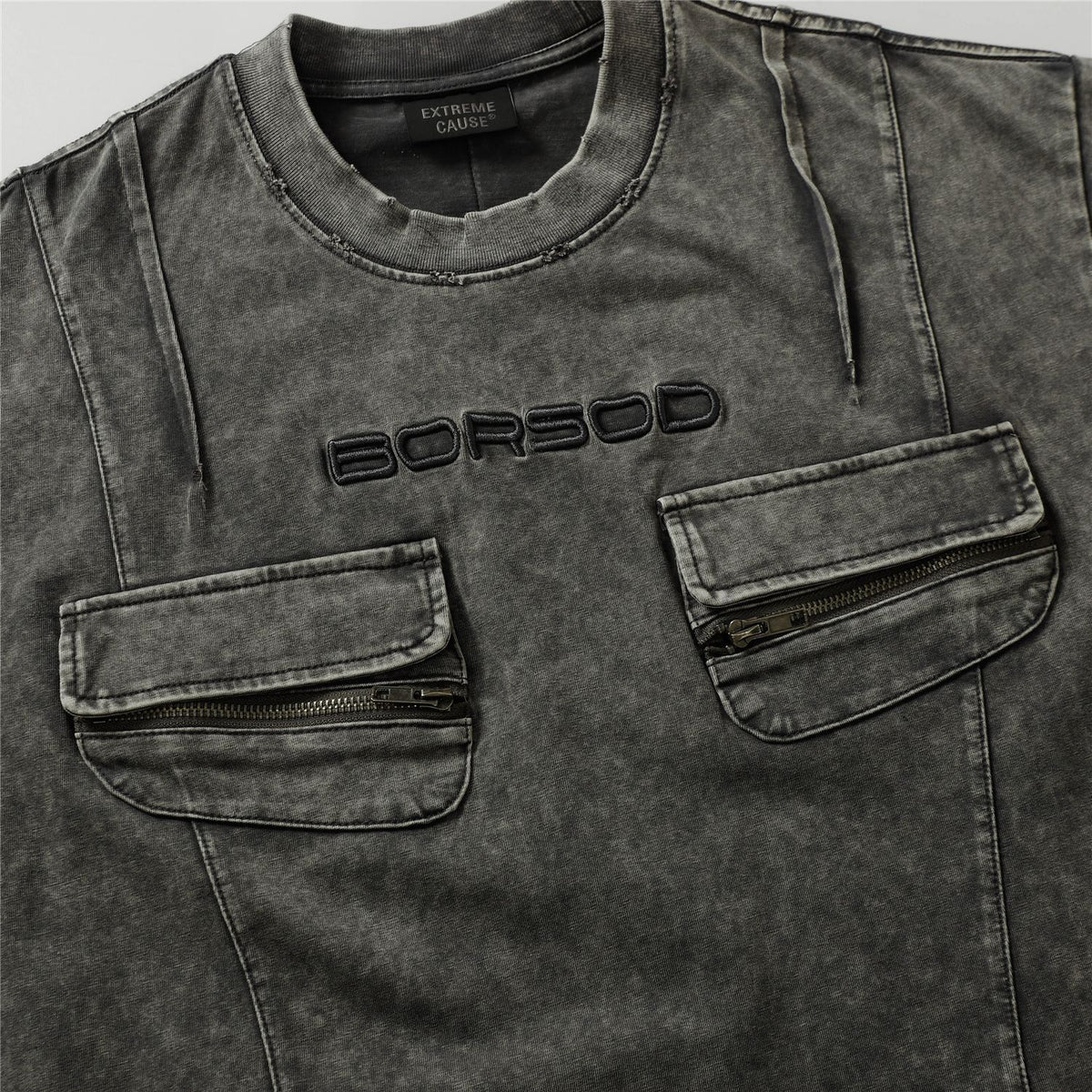 Washed Flap Pocket Short Sleeve T-Shirt WN26794