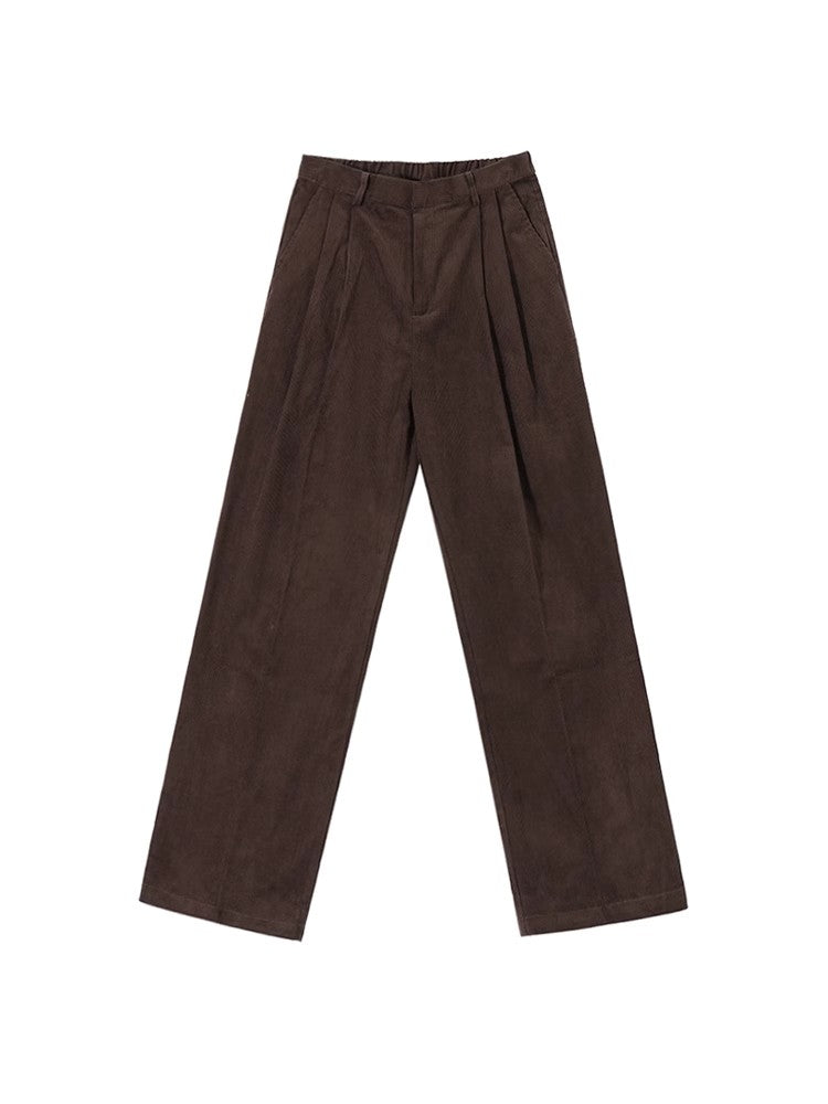 Wide-Leg Pleats Corduroy Pants WN6572