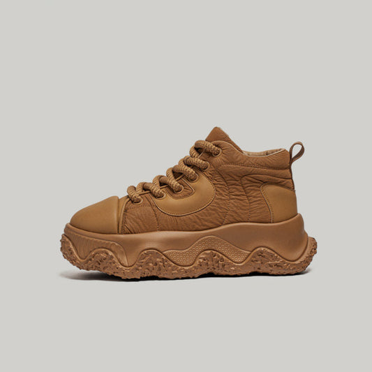 Wrinkled Panel Chunky High-Top Sneakers WN23443