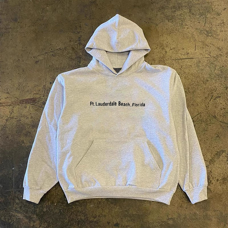 Oversize Floral Print Pullover Hoodie WN16431