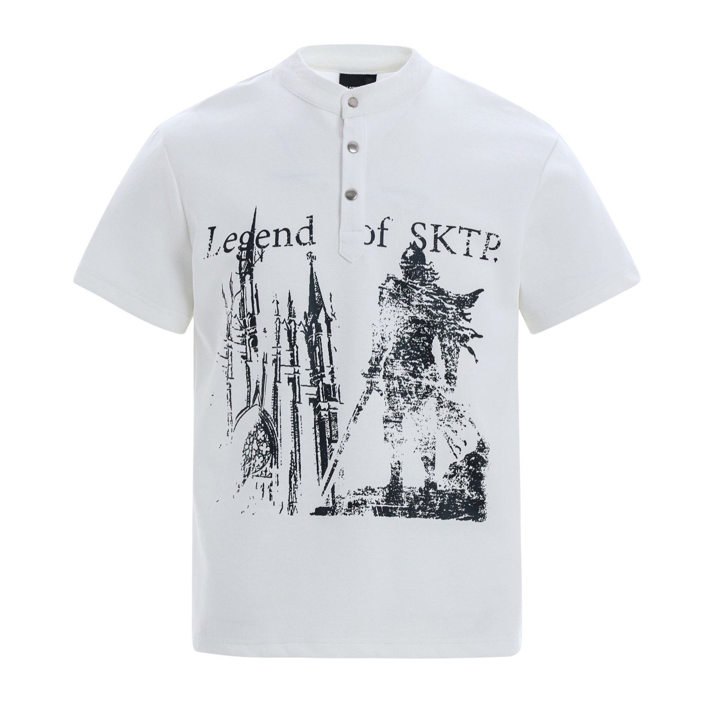 Graphic Art Print Henley Short Sleeve T-Shirt WN24280