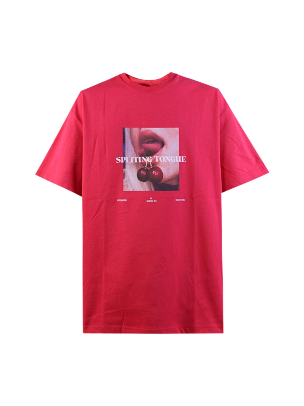 Lip Cherry Print Short Sleeve T-Shirt WN26642