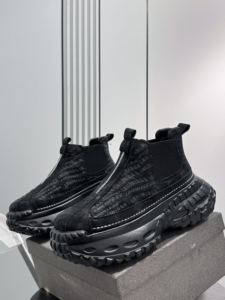 Embroidery Side Gore Chunky Sole Sneakers WN24590