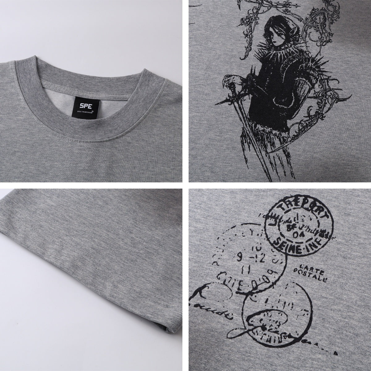 Spray Letter Print Oversize Short Sleeve T-Shirt WN15108