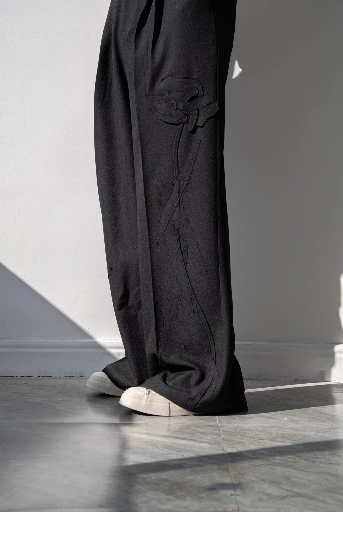 Flower Design Asymmetric Pocket Tailored Jacket & Trousers Setup WN23840