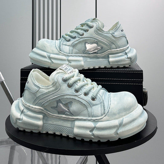 Round Toe Breathable Platform Height Increase Sneakers WN24794