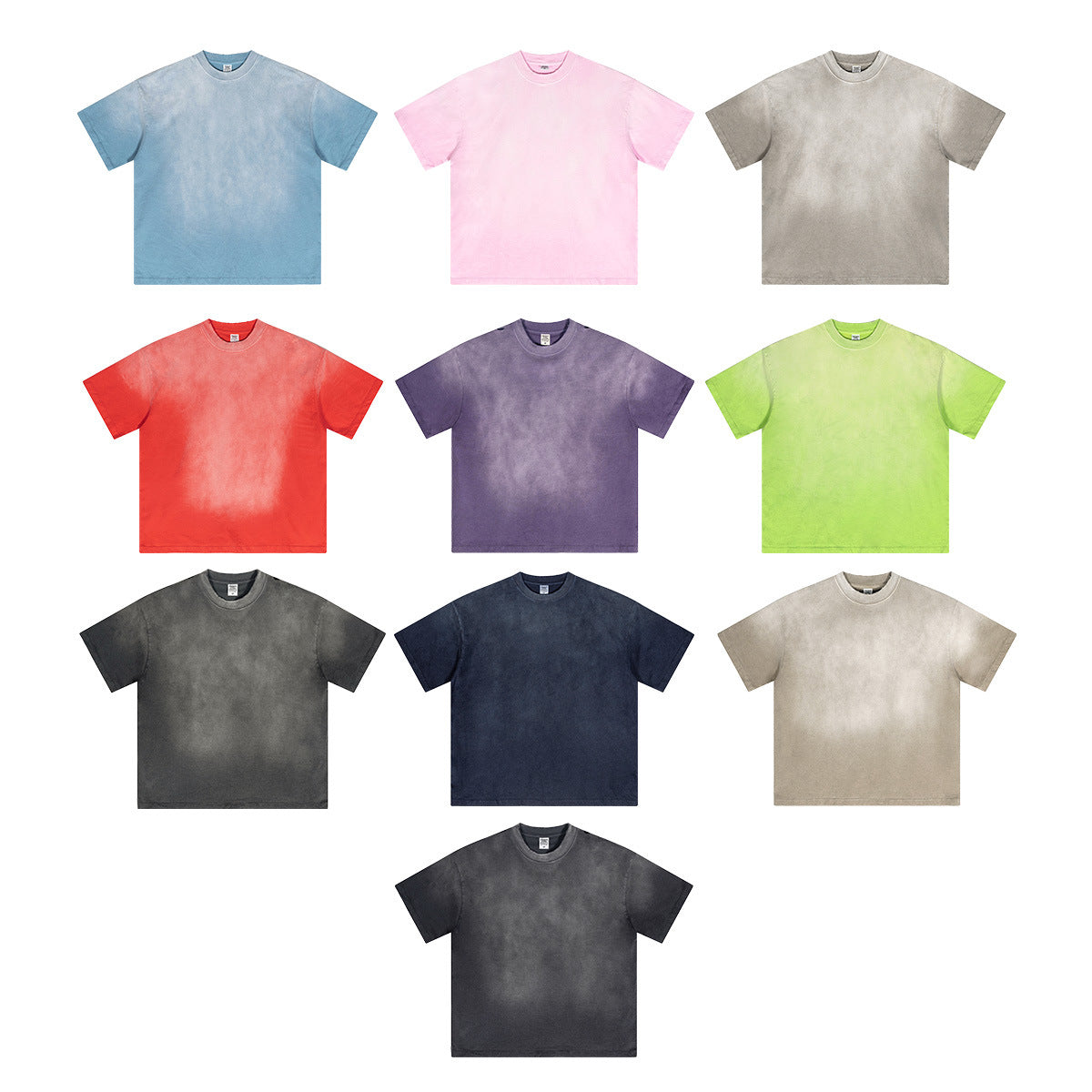 Washed Gradient Oversize Short Sleeve T-Shirt WN6070