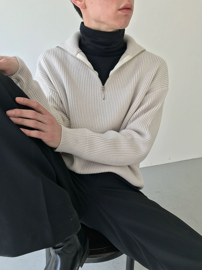 Half Zip-Up Knit Sweater WN21491