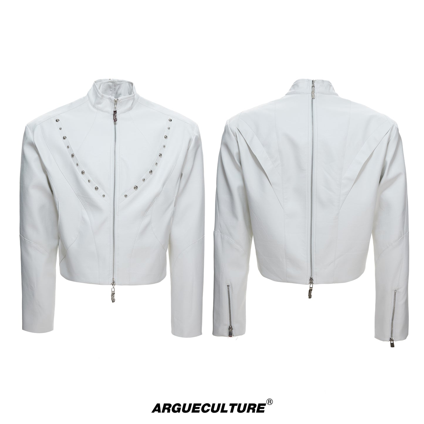 Heavyweight Waxed Rivet Double Zipper Jacket WN23549