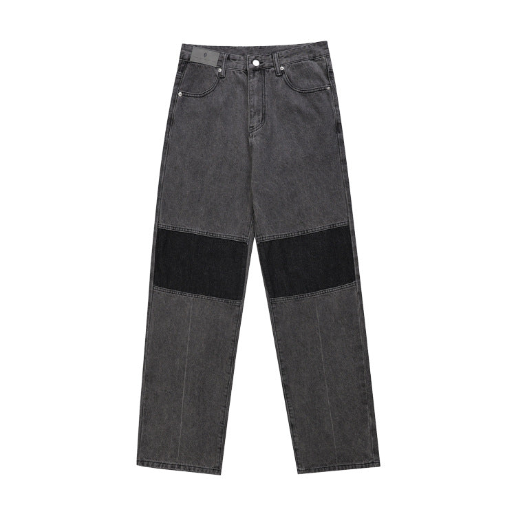 Patchwork Washed Denim Jeans WN12568