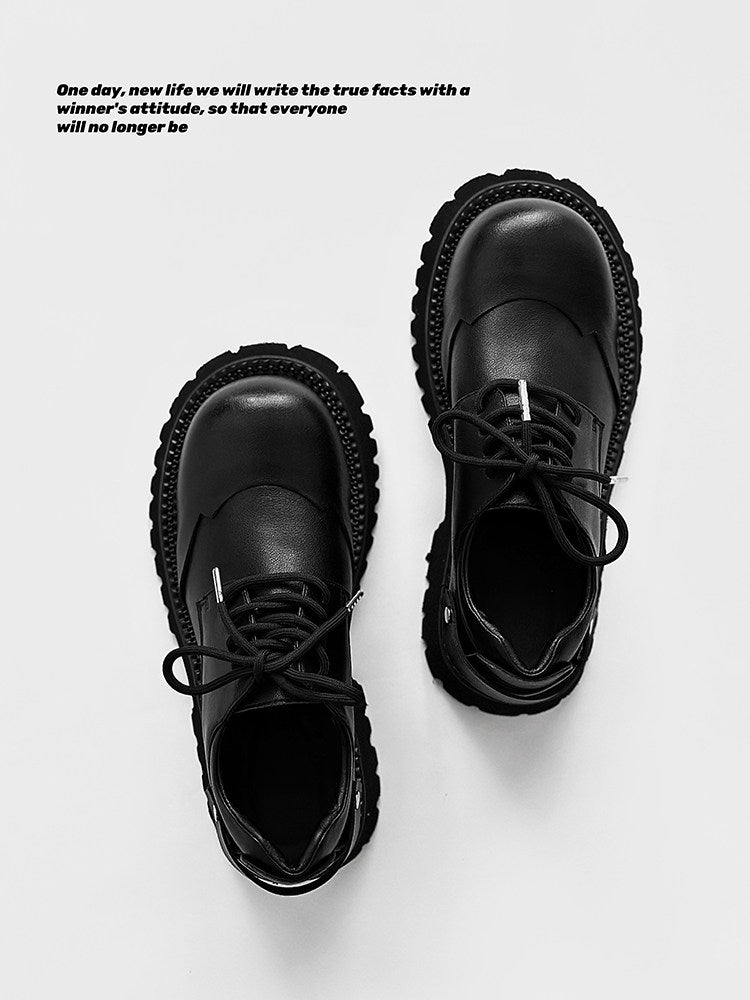 Chunky Platform Round Toe Lace-Up Shoes WN24537