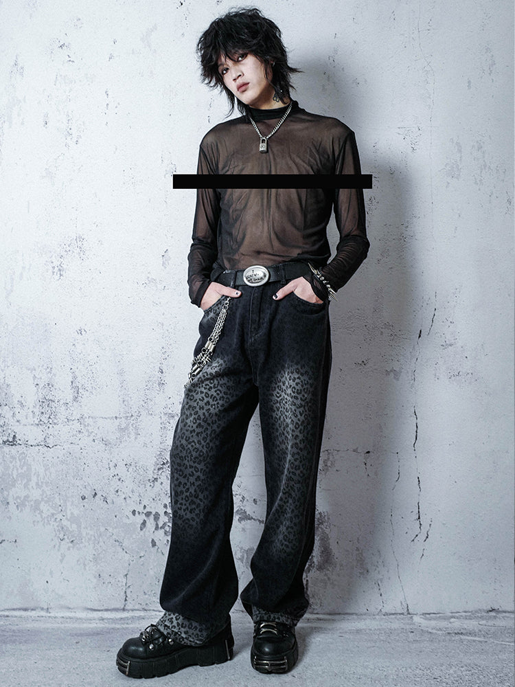 Mesh Semi-Sheer Long Sleeve T-Shirt WN15941