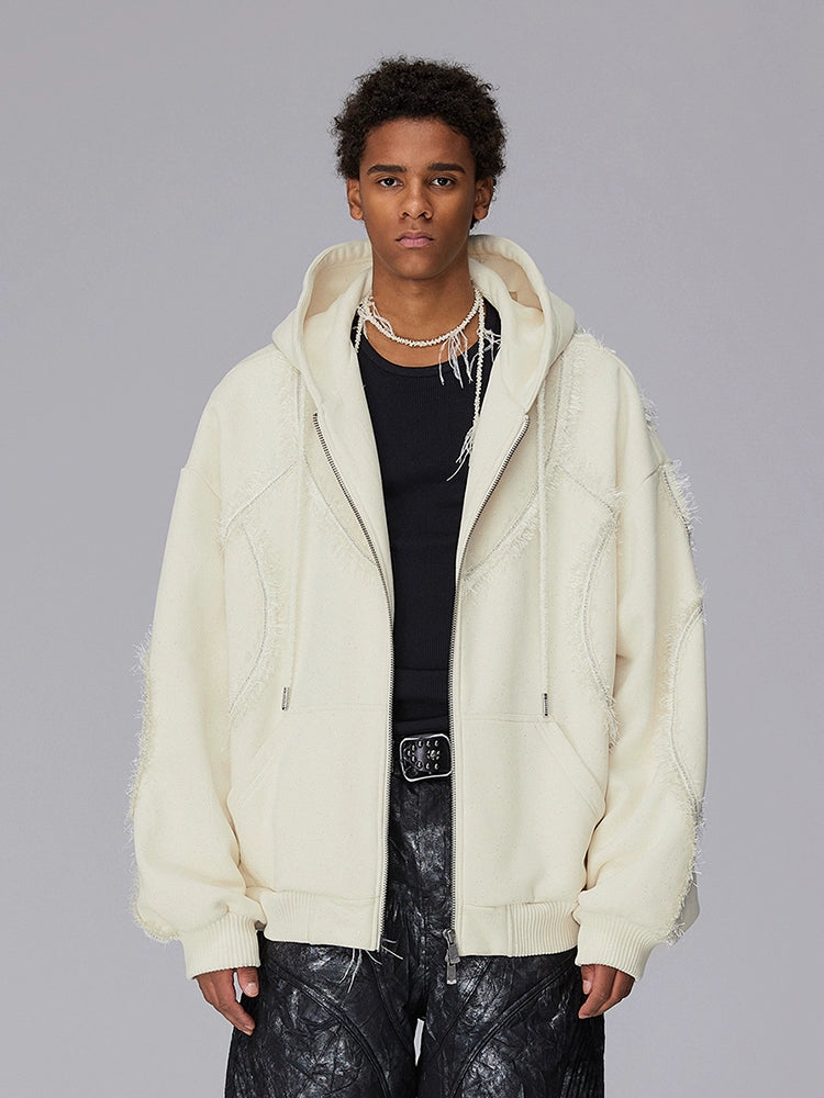 Star Glitter Tassel Design Zipper Hoodie WN17811