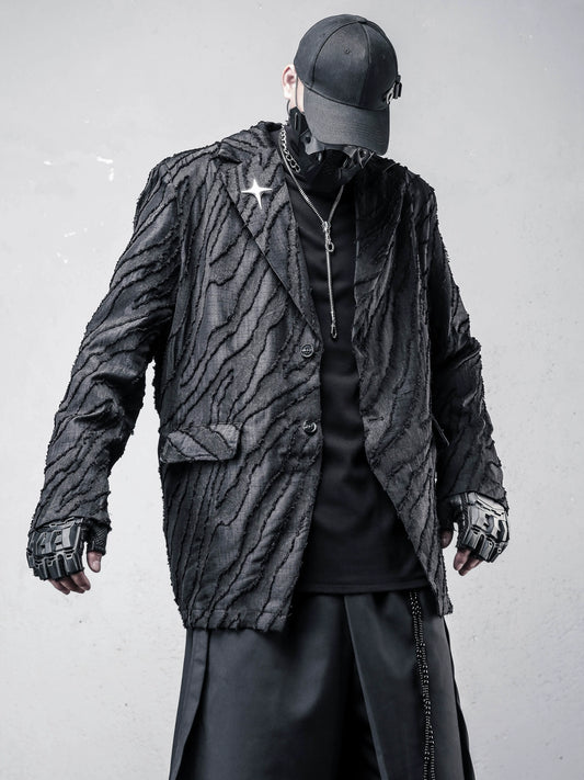Texture Irregular Design Tailored Jacket WN22442