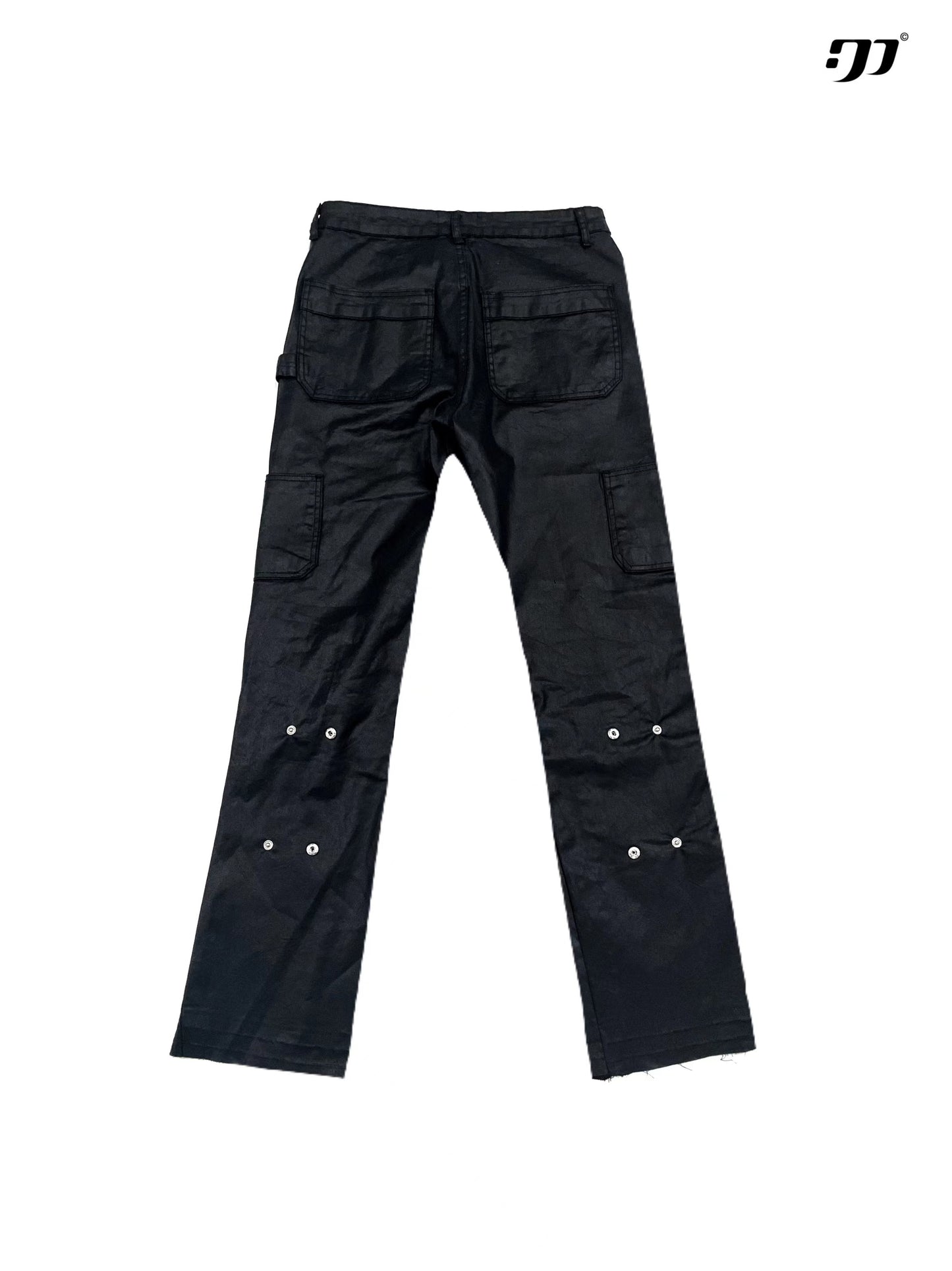 Wax Coating Washed Slim Stretch Micro Flare Denim Jeans WN15778