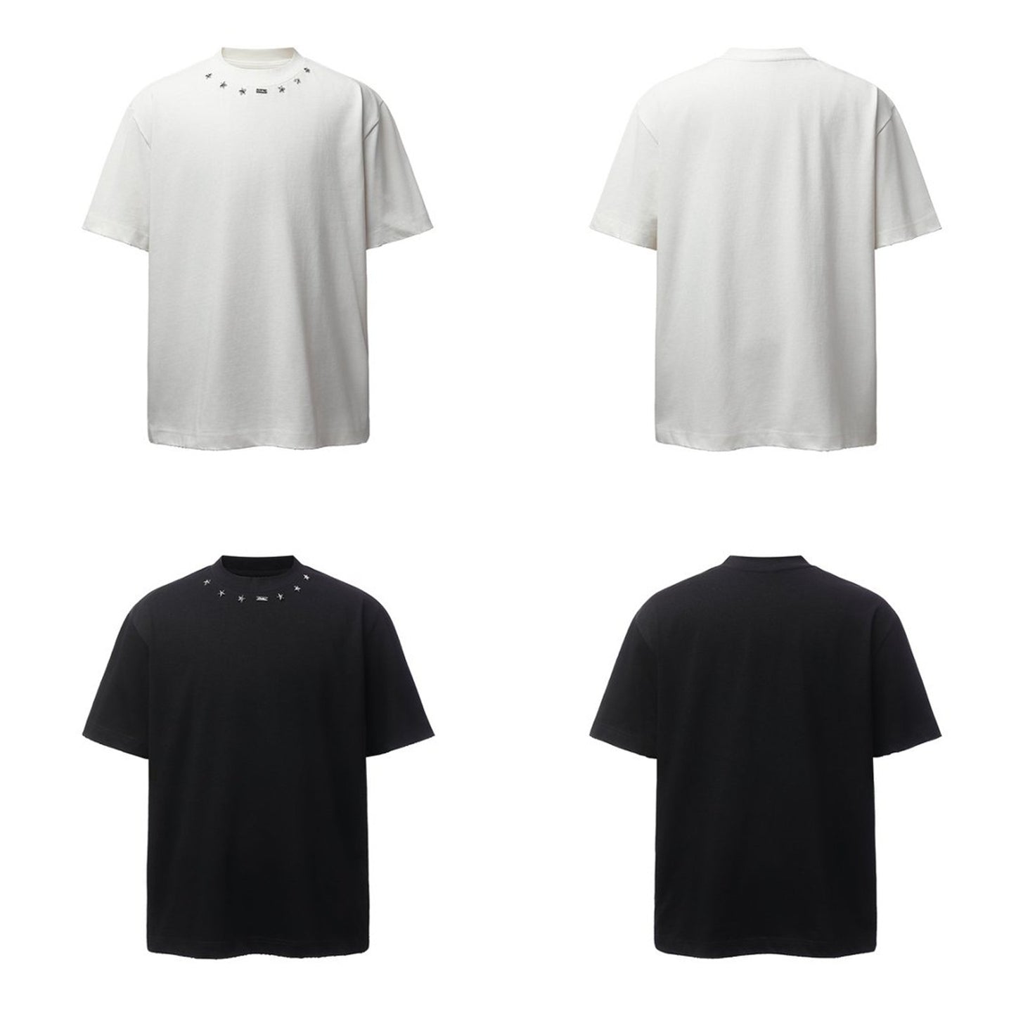 Star Stud Decoration Short Sleeve T-Shirt WN26917