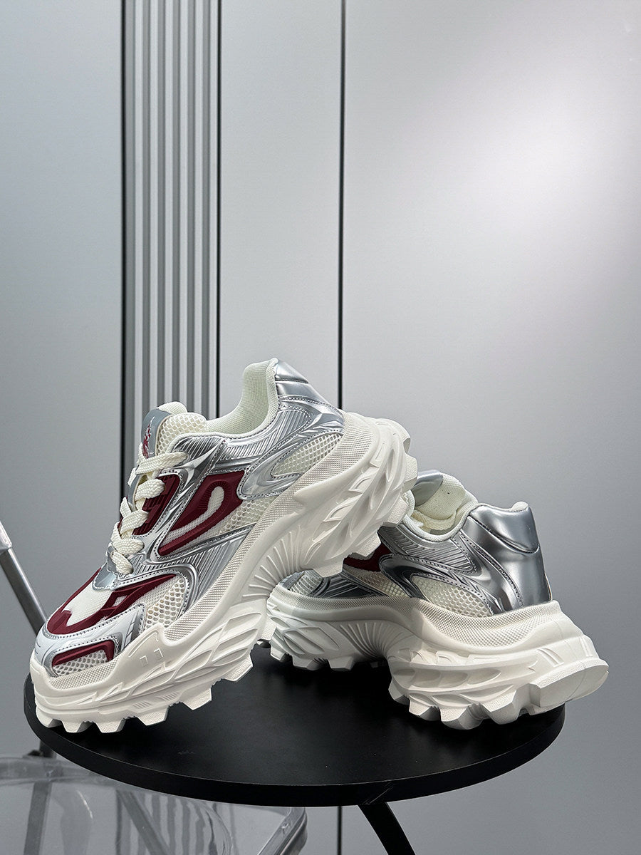 Mesh Panel Chunky Sole Sneakers WN24595