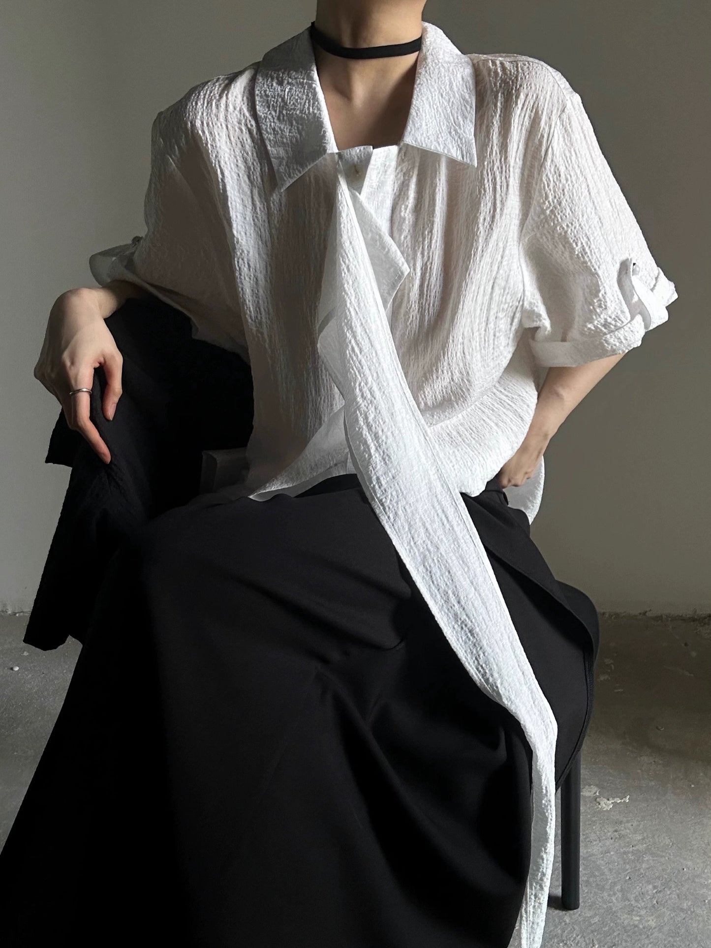 Design Strap Short Sleeve Shirt WN19668