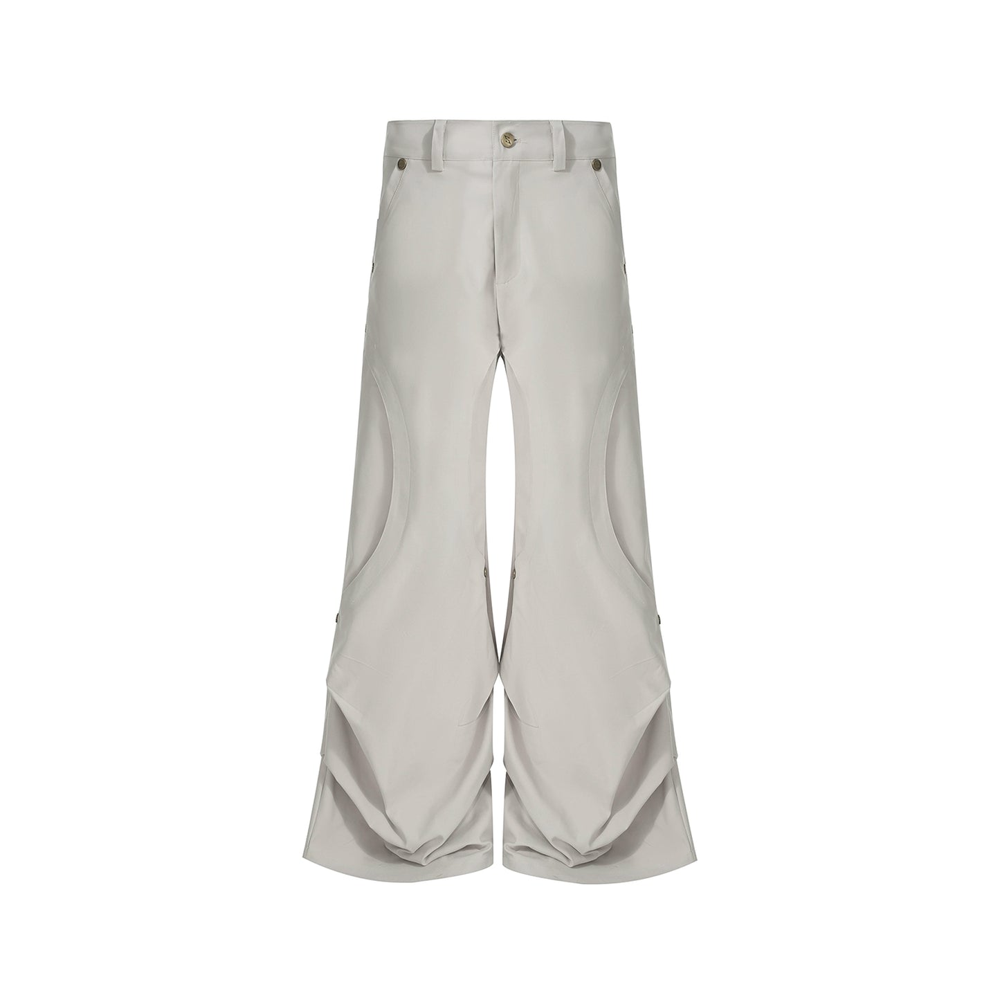 Stand Neck Zipper Design Sleeveless Jacket & Wide Leg Drape Pants Setup WN18317