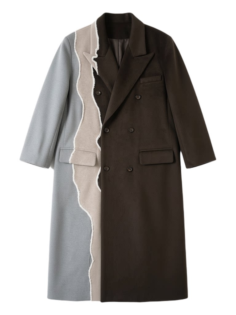 Color Block Thick Coat WN23645