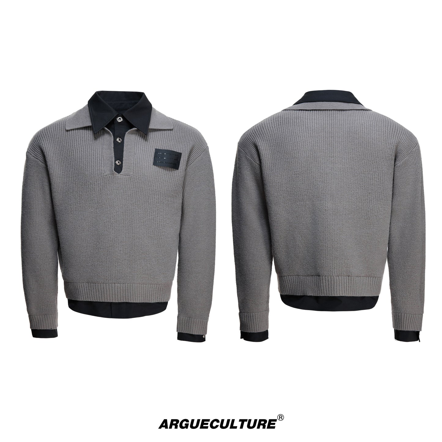 Fake Layered Wool Blend Short Knit Sweater WN23323