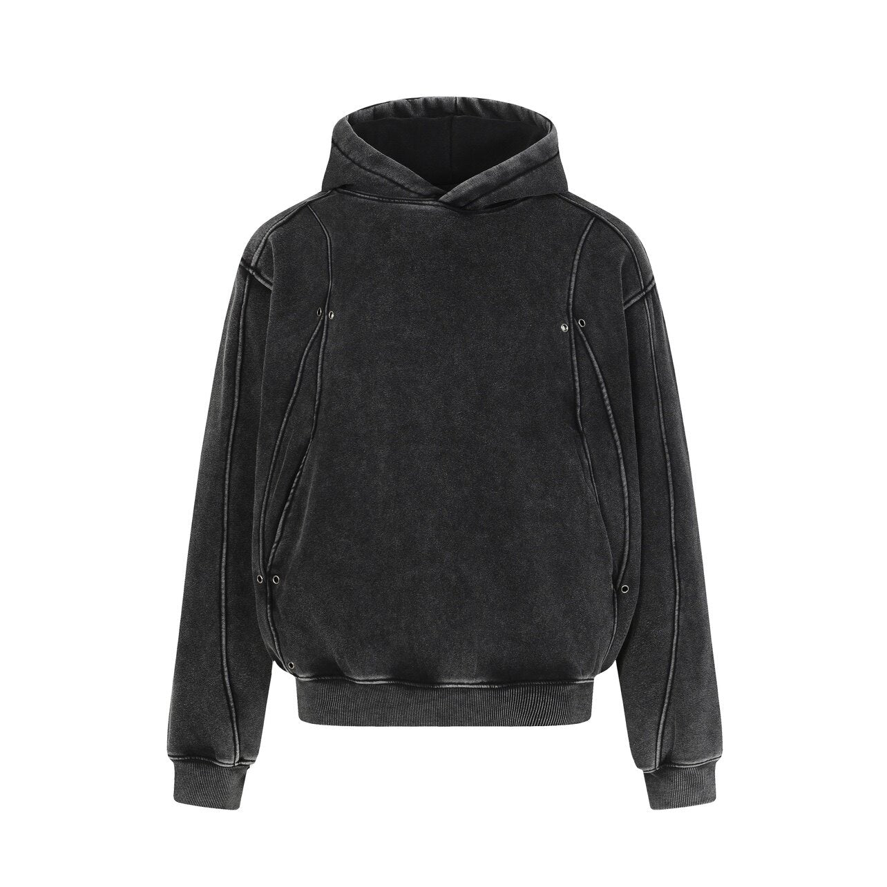 Washed Deconstructed Spliced Oversize Hoodie WN24463