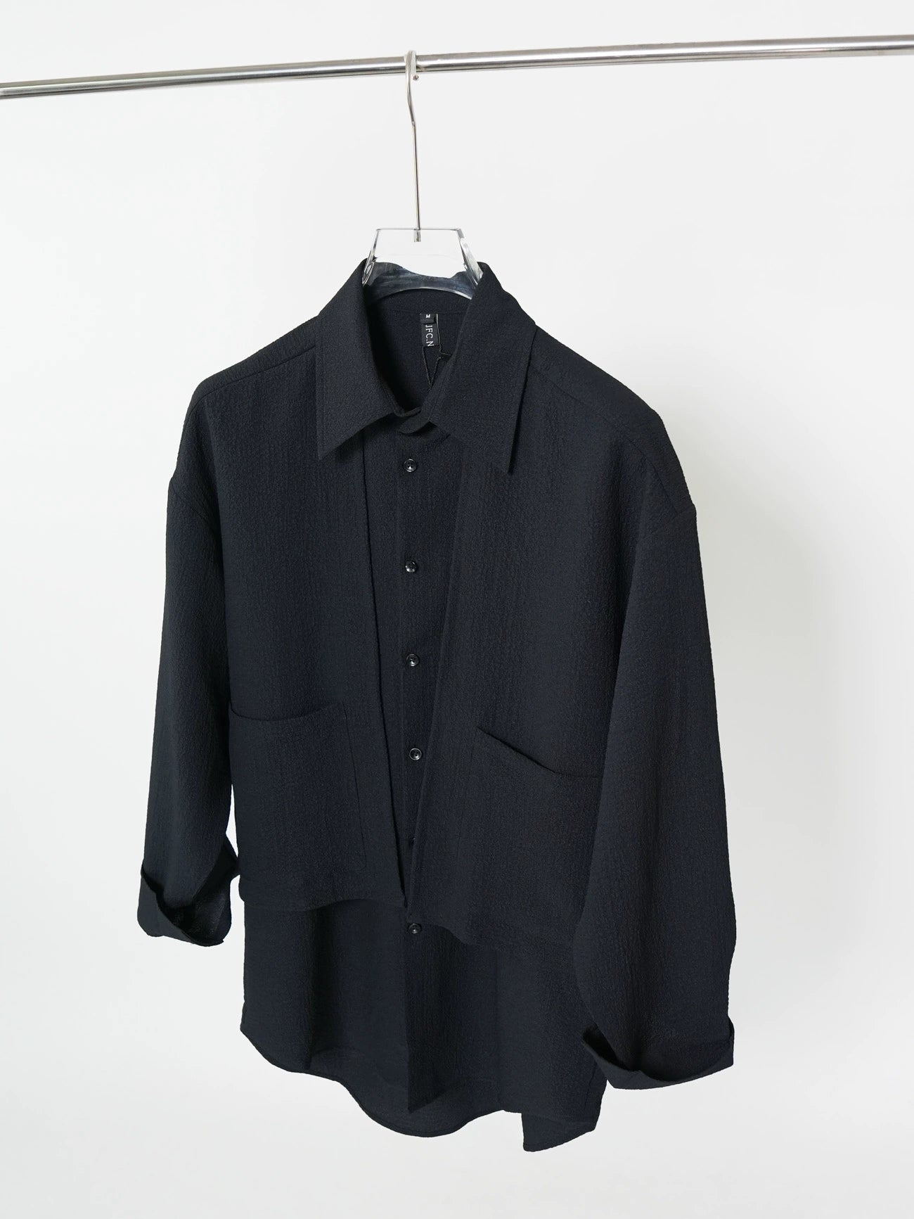 Fake Layered Plain Long Sleeve Shirt WN17407