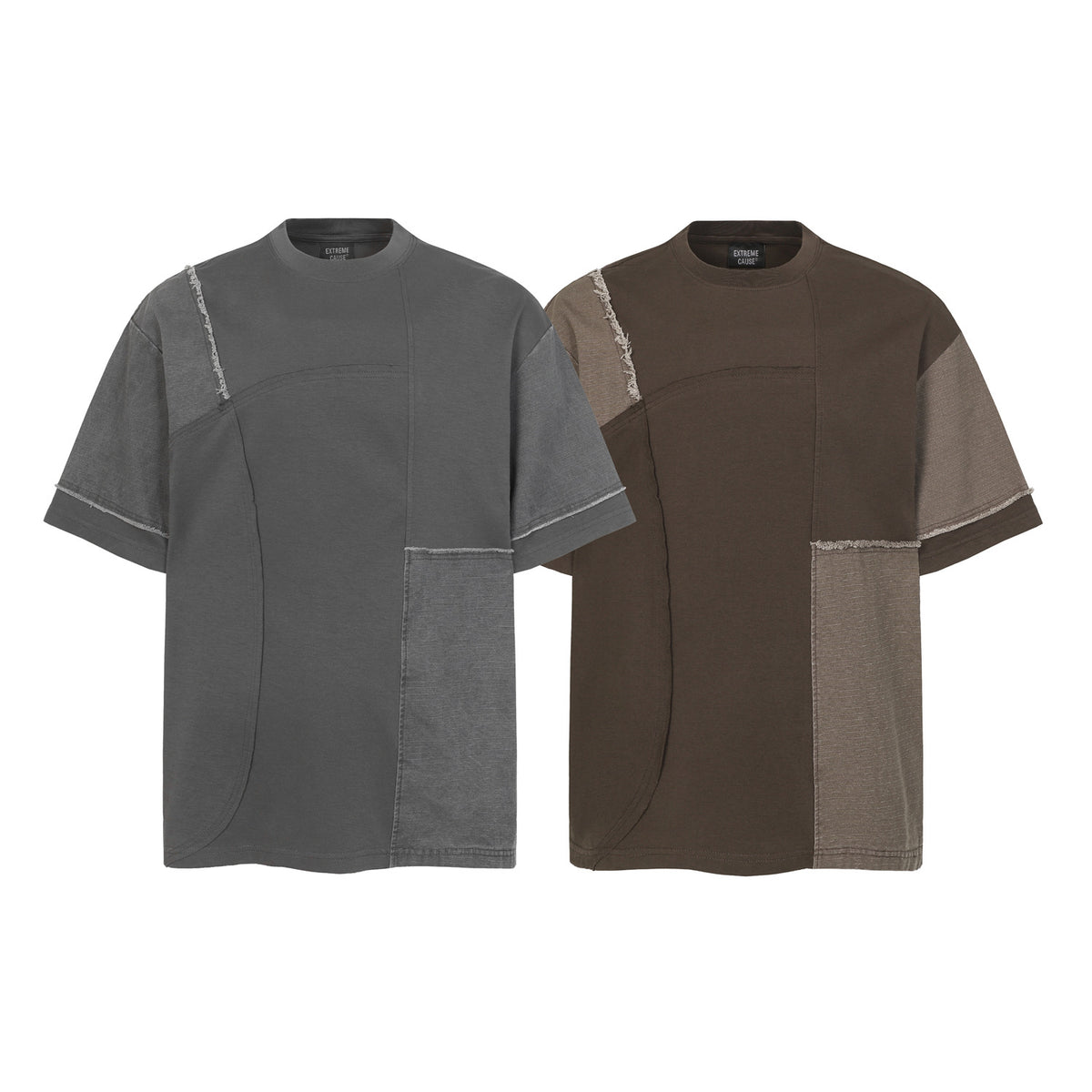 Raw Edge Panel Short Sleeve T-Shirt WN26954