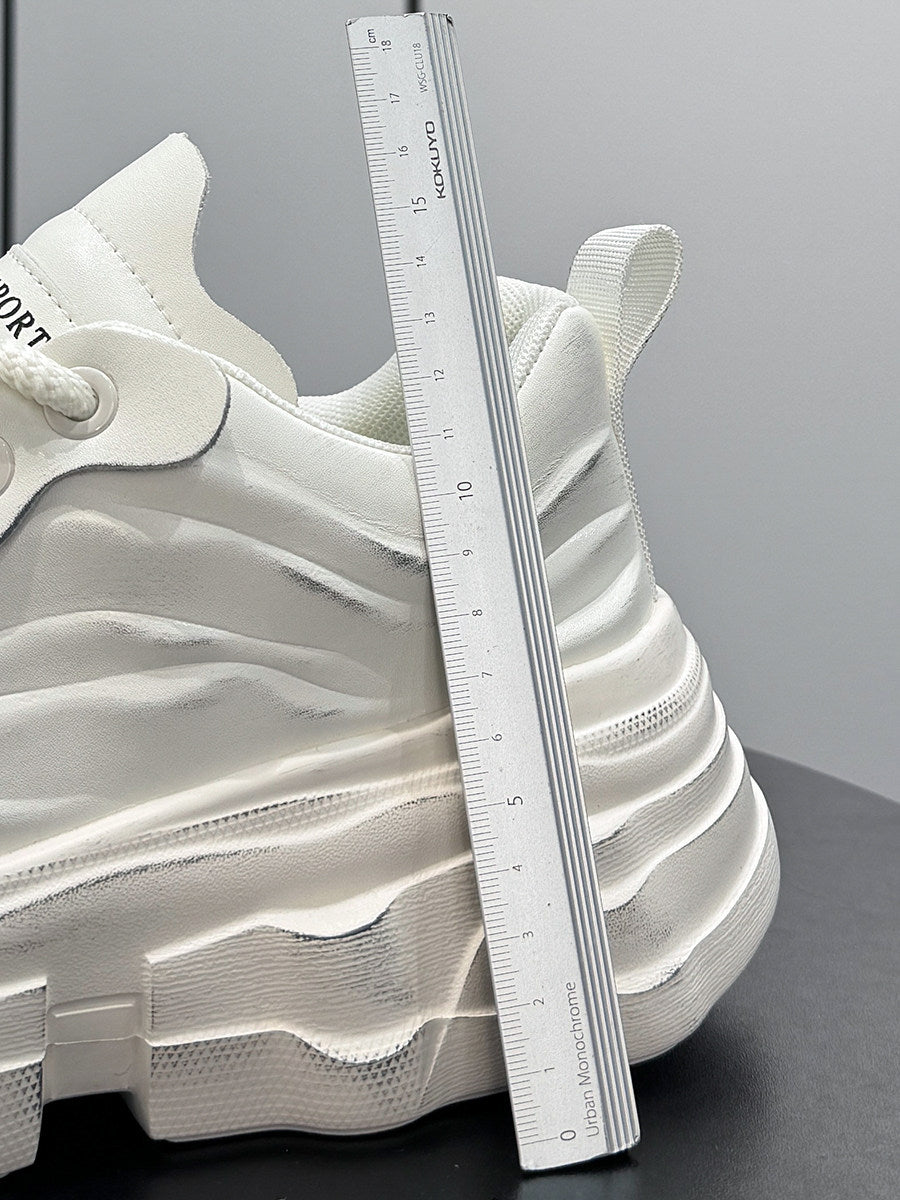 Thick-Sole Height-Increasing Shell-Toe Dad Sneakers WN24771