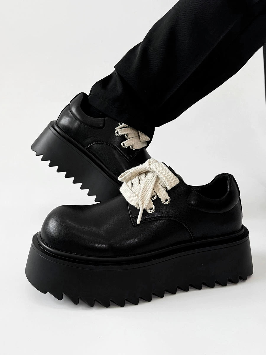 Chunky Leather Round-Toe Shoes WN19127