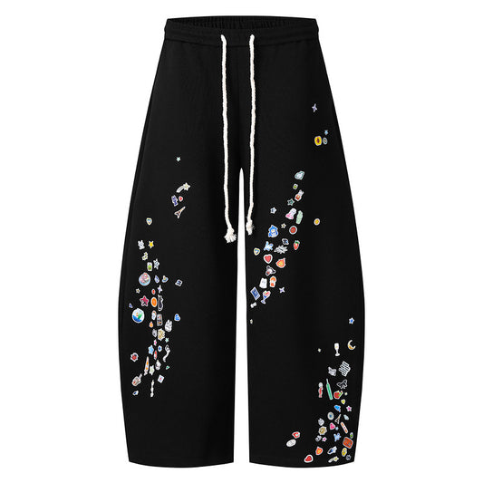 Cartoon Print Sporty Wide Leg Swaetpants WN18545