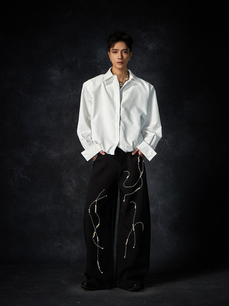 Pearl Design Wide-Leg Trousers WN15238