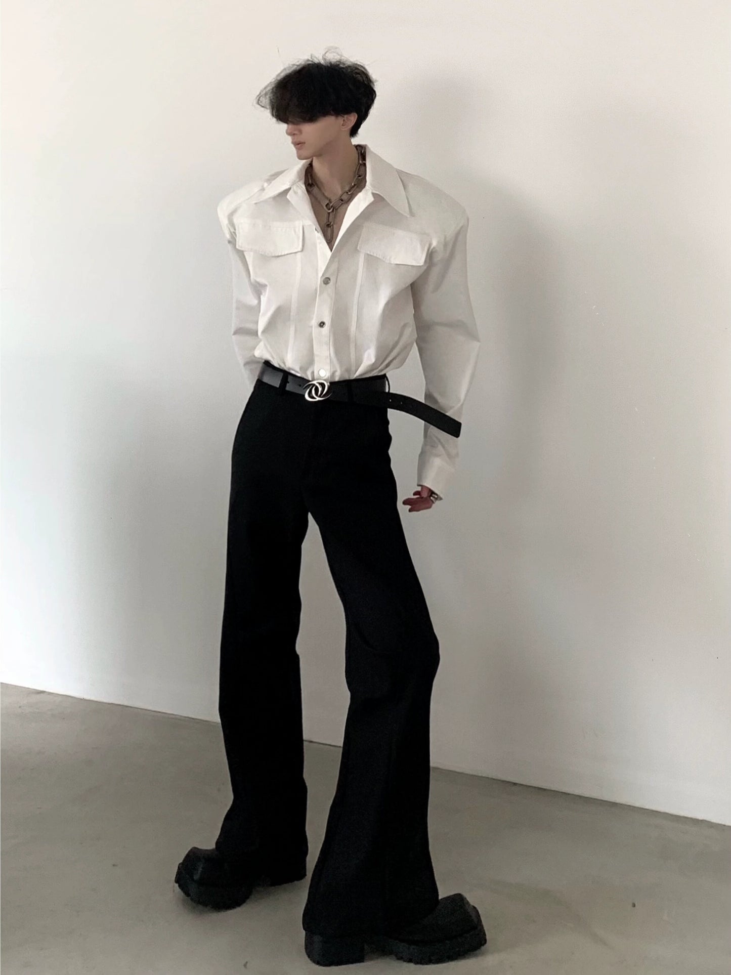 Shoulder Pad Long Sleeve Shirt WN5961