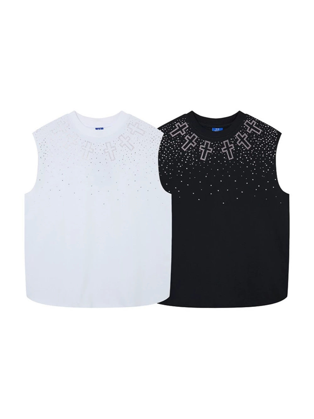 Cross Studs Detail Sleeveless T-Shirt WN27817