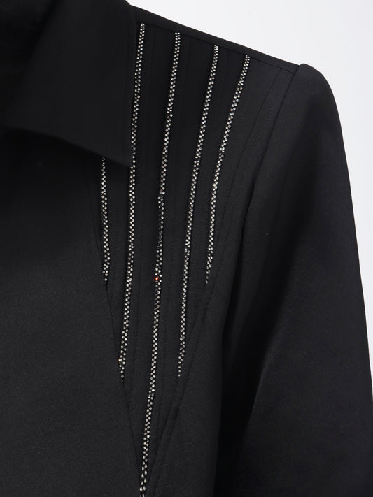 Studs Line Short Jacket & Studs Line Flare Trousers Setup WN23715