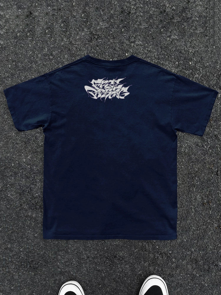 Letter Print Design Oversize Short Sleeve T-Shirt WN16726