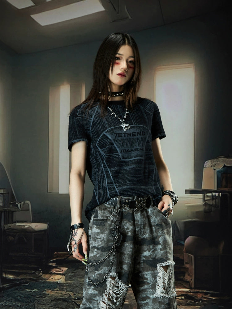 Graphic Letter Print Mini T-shirt WN18471