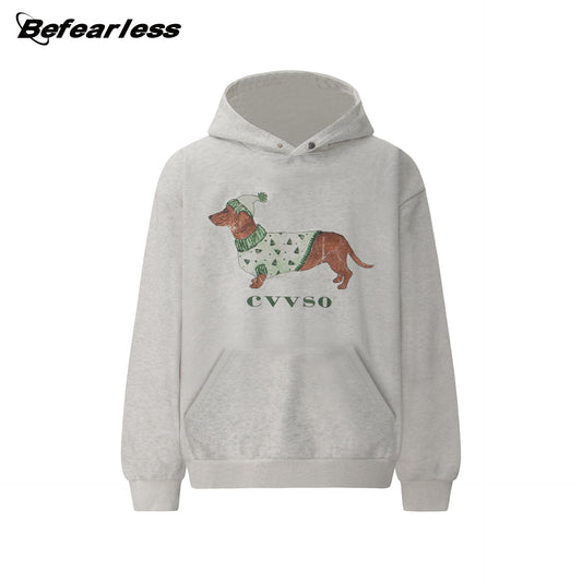 Washed Dog Graphic Print Hoodie WN26207
