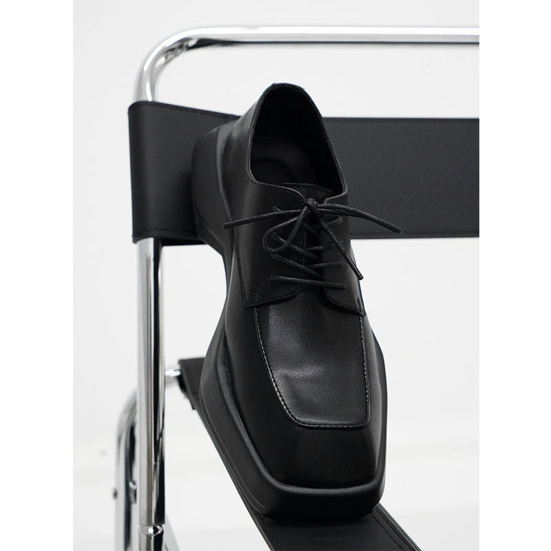 Square-Toe Leather Shoes WN19123