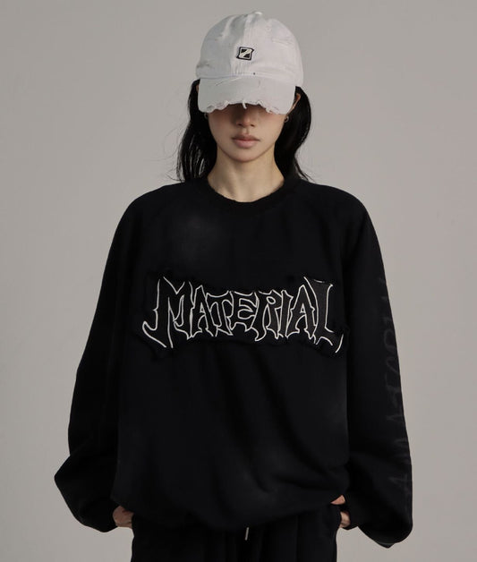 Dirty Washed Logo Print Sweatshirt WN25789