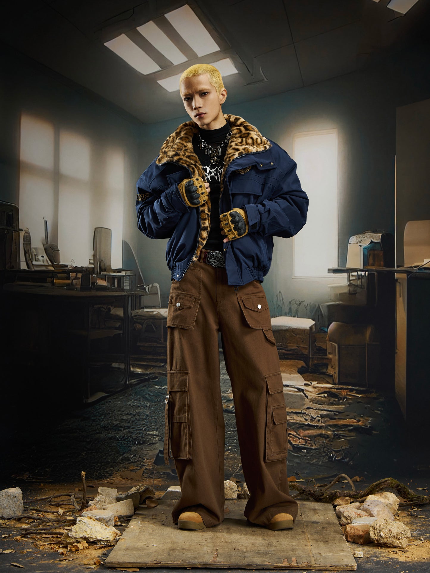 Leopard Print Oversize Short Puffer Jacket WN22775