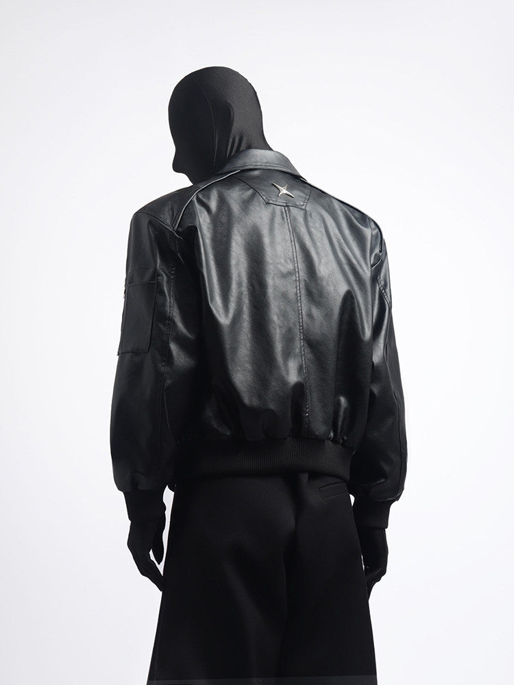 PU Leather Zipper Jacket WN23732